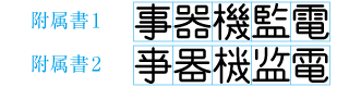 スタイルセットによる濁音字の切替え